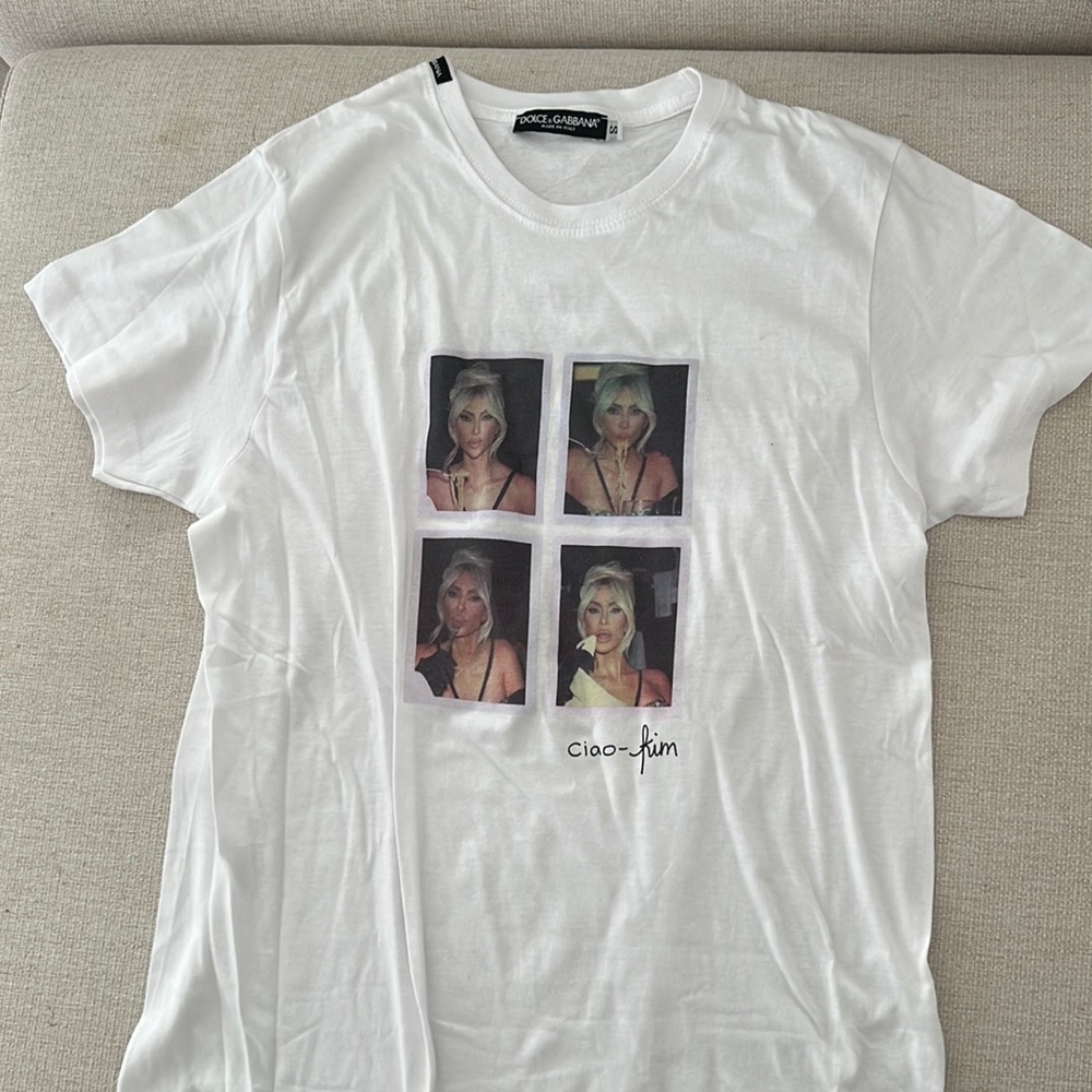 Kim Kardashian x Dolce & Gabbana White Photo Print Tee